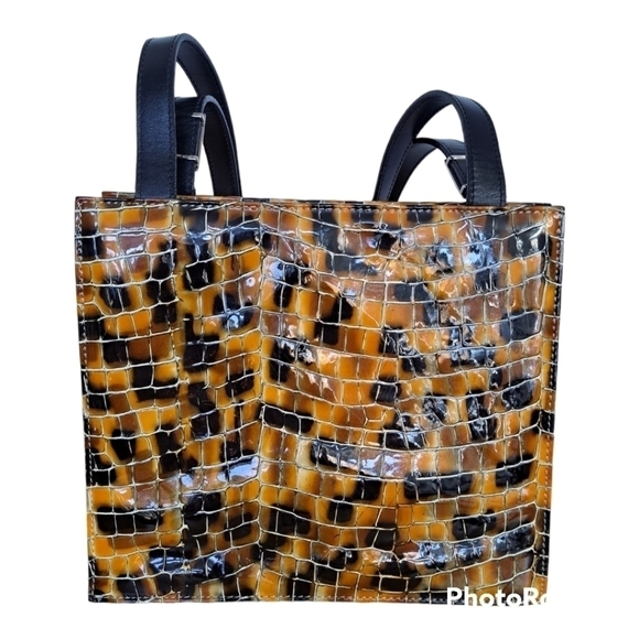 St-James Italy leopard color snake print  handbag shoulder bag purse - Picture 5 of 16